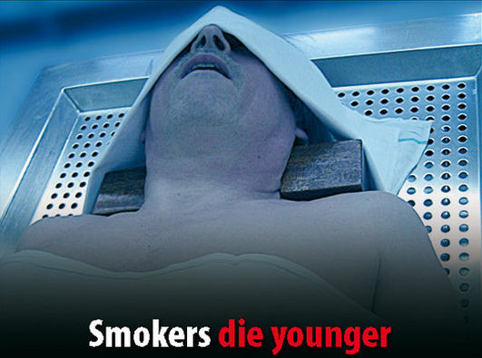 Smokers die younger