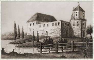 Zamek w Besiekierach I po. XIX w. - akwarela